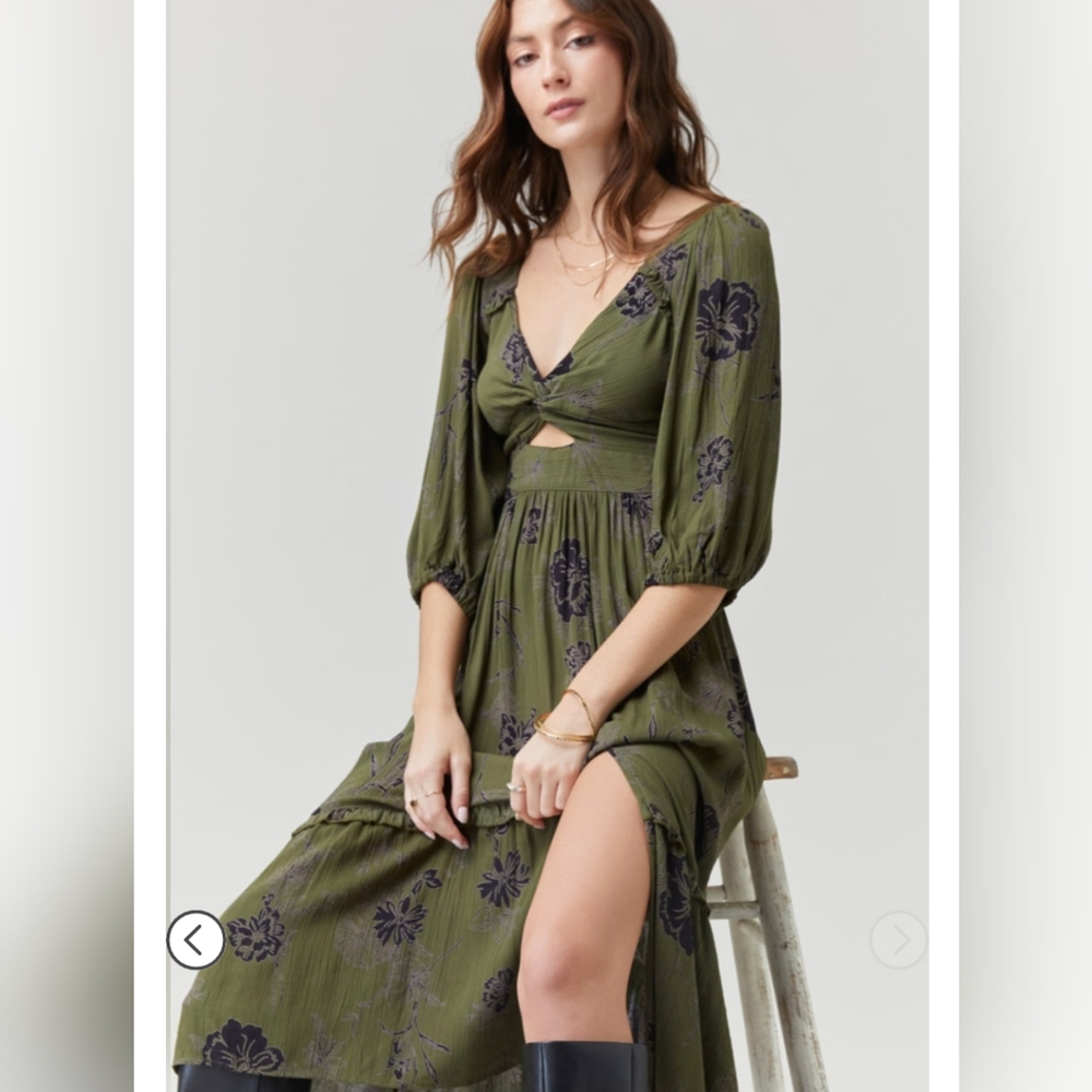 Francesca’s Olive Green Dress | Size Medium